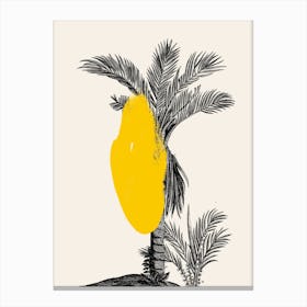 Tropical Tree Yellow Canvas Print