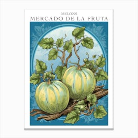 Mercado De La Fruta Melons Illustration 2 Poster Canvas Print