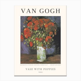 Vase With Poppies, Van Gogh Canvas Print