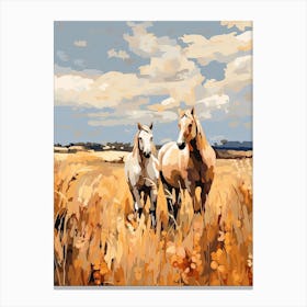 Horses Painting In Tuscany, Italy 1 Canvas Print