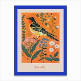 Spring Birds Poster Swallow 5 Canvas Print