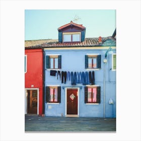 Drying Jeans Burano Canvas Print