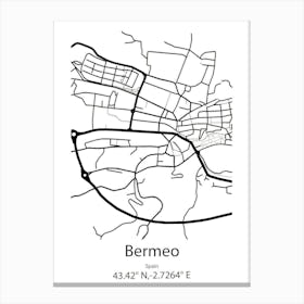 Bermeo,Spain Minimalist Map Canvas Print