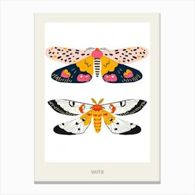 Colourful Insect Illustration Moth 1 Poster Canvas Print
