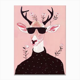 Deer With Sunglasses Canvas Print