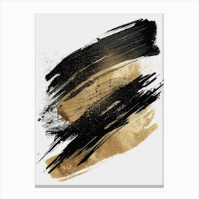 Gold And Black Brush Strokes 34 Canvas Print