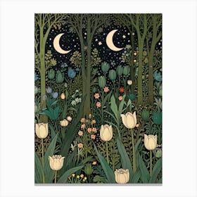 William Morris Night In The Garden 9 Canvas Print