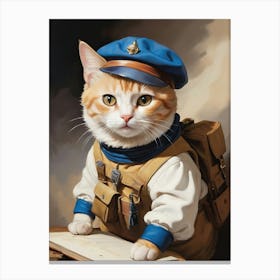 Cat In A Hat Adventure Cat lovers Canvas Print