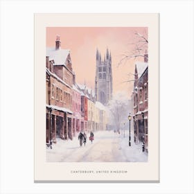 Dreamy Winter Painting Poster Canterbury United Kingdom 3 Canvas Print