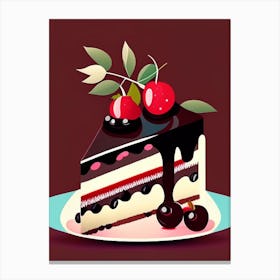 Black Forest Cake Dessert Pop Matisse Flower Canvas Print