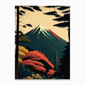 Fuji Hakone Izu National Park Japan Retro Canvas Print