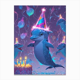 Dolphins Birthday Party Canvas Print