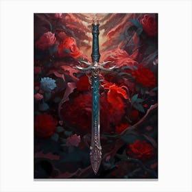 Swords And Roses Canvas Print