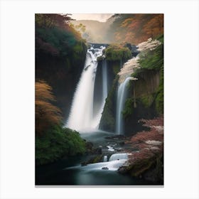 Shiraito Falls, Japan Realistic Photograph (3) Canvas Print