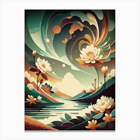 Lotus Flower Painting Canvas Print