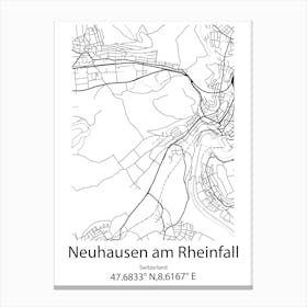 Neuhausen Am Rheinfall,Switzerland Minimalist Map Canvas Print