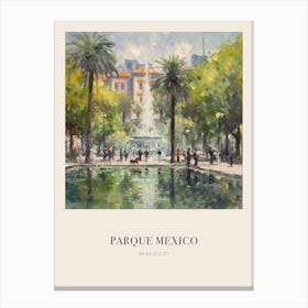 Parque Mexico Mexico City Mexico 4 Vintage Cezanne Inspired Poster Canvas Print