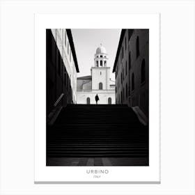 Poster Of Urbino, Italy, Black And White Analogue Photography 3 Canvas Print