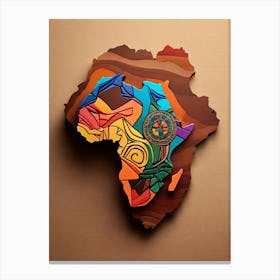 Africa Map 4 Canvas Print