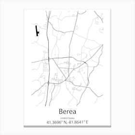 Berea,United States Minimalist Map Canvas Print