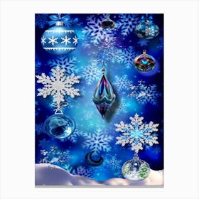 Christmas Blue Balls Canvas Print