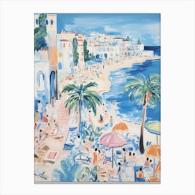Gallipoli, Puglia   Italy Beach Club Lido Watercolour 2 Canvas Print