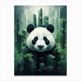 Panda Art In Cubistic Style 4 Canvas Print