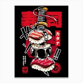 Japan Katana Sushis Canvas Print