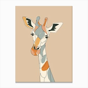 Giraffe - Boho, Line Art 21 Canvas Print