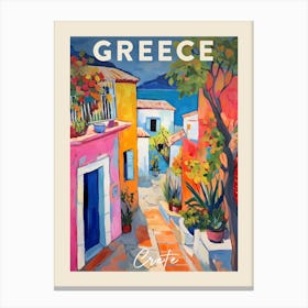 Crete Greece 1 Fauvist Painting  Travel Poster Canvas Print