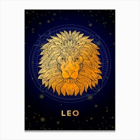 Zodiac Sign Leo — Zodiac golden sign Canvas Print