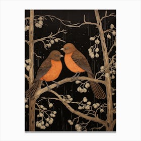 Art Nouveau Birds Poster Dipper 4 Canvas Print