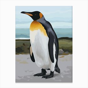 Emperor Penguin Robben Island Minimalist Illustration 4 Canvas Print