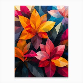 Abstract Colorful Flowers Canvas Print