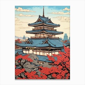 Senso Ji Temple, Japan Vintage Travel Art 2 Canvas Print