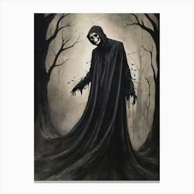 Dance With Death Skeleton Painting (94) Canvas Print
