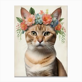 Balinese Javanese Cat With Flower Crown (9) Canvas Print