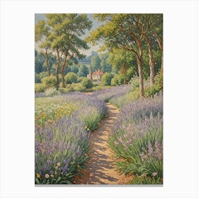 Lavender Countryside Path Canvas Print