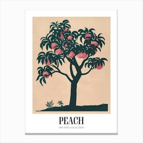 Peach Tree Colourful Illustration 2 Poster Canvas Print