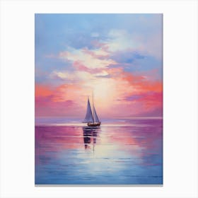 Sailboat At Sunset 11 Canvas Print