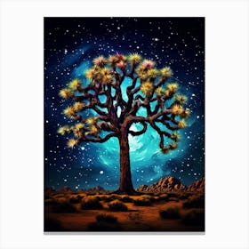 Joshua Tree With Starry Sky In South Western Style (2) Canvas Print