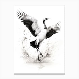 Crane In Flight Canvas Print