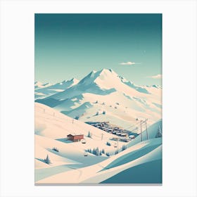 La Plagne   France, Ski Resort Illustration 1 Simple Style Canvas Print