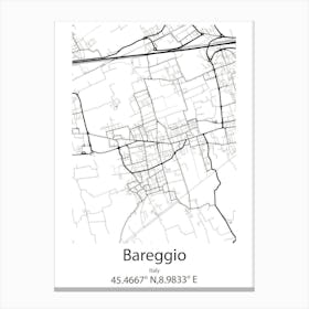 Bareggio,Italy Minimalist Map Toile