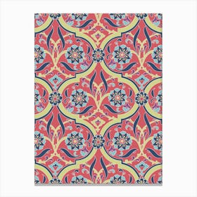Wallpaper Pattern — Iznik Turkish pattern, floral decor Canvas Print