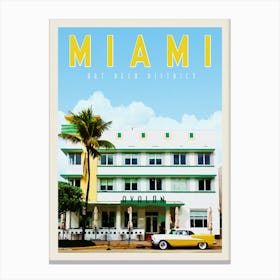Miami Avalon Hotel Travel Poster Canvas Print
