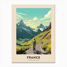 Tour De Mont Blanc France 6 Vintage Cycling Travel Poster Canvas Print