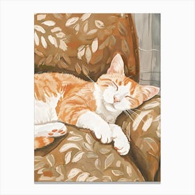 Cat Sleeping On Couch 6 Canvas Print