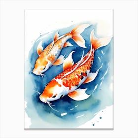 Koi Fish Watercolor Painting (28) Canvas Print