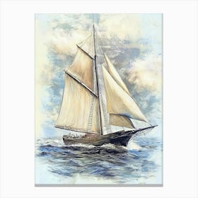 Sailboat In The Ocean Canvas Print